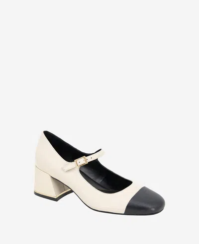 Kenneth Cole Alec Mary Jane Pump In White Black Patent