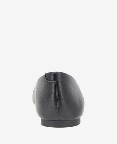 Kenneth Cole Johanna Square Toe Flat In Black Leather