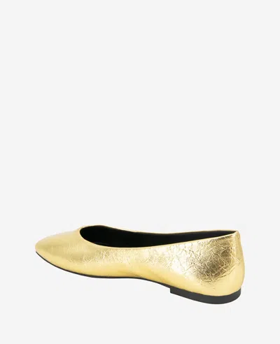 Kenneth Cole Johanna Square Toe Flat In Gold