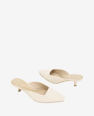 Kenneth Cole Margo Kitten Heel Mule In Whitecap Leather