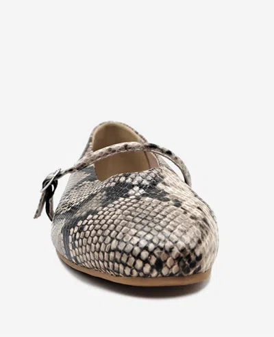 Kenneth Cole Magnolia Mary Jane Flat In Taupe Snake
