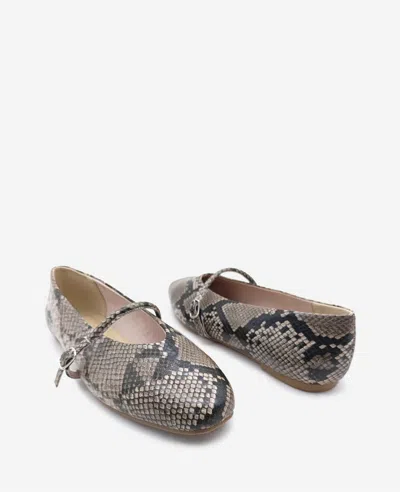 Kenneth Cole Magnolia Mary Jane Flat In Taupe Snake