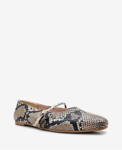 Kenneth Cole Magnolia Mary Jane Flat In Taupe Snake