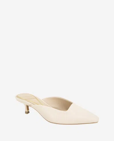 Kenneth Cole Margo Kitten Heel Mule In Whitecap Leather