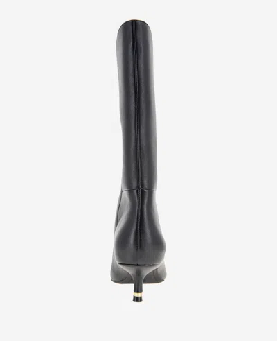 Kenneth Cole Utah Pointed Toe Knee High Boot In Black Leather