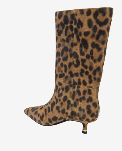 Kenneth Cole Meryl Pointed Toe Boot In Leopard Suede