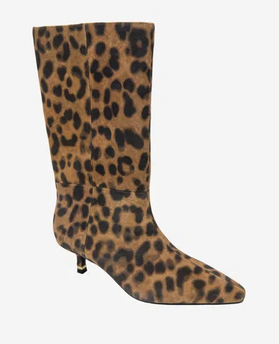 Kenneth Cole Meryl Pointed Toe Boot In Leopard Suede