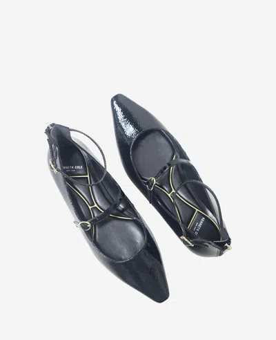 Kenneth Cole Nolita Ankle Strap Mary Jane Flat In Black Patent