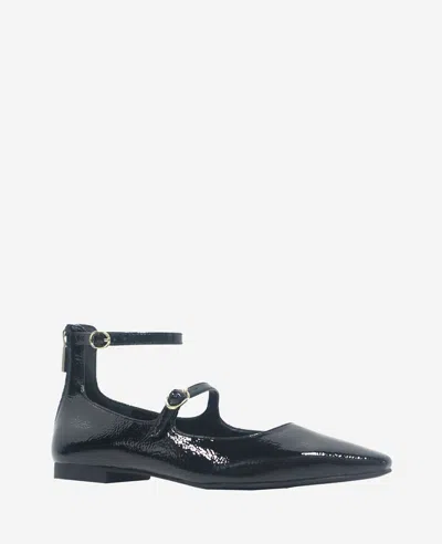 Kenneth Cole Nolita Ankle Strap Mary Jane Flat In Black Patent