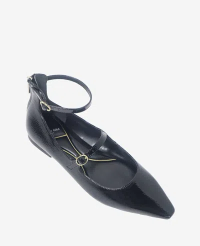 Kenneth Cole Nolita Ankle Strap Mary Jane Flat In Black Patent