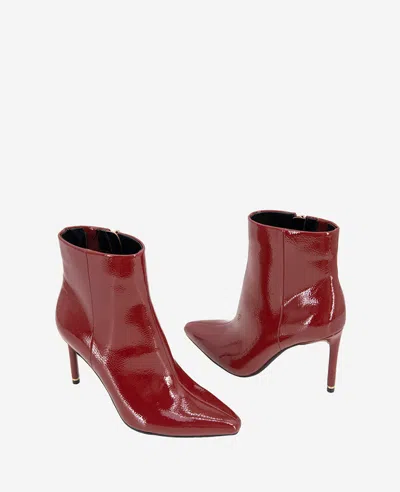 Kenneth Cole Quincy Bootie In Rio Red Black Patent