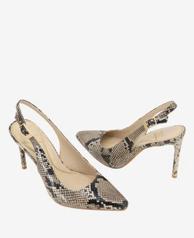 Kenneth Cole Women's Quinnly Pointed Toe Embossed High Heel Pumps In Taupe Snake