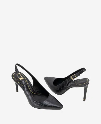 Kenneth Cole Quinnly Slingback Pump In Black Croco