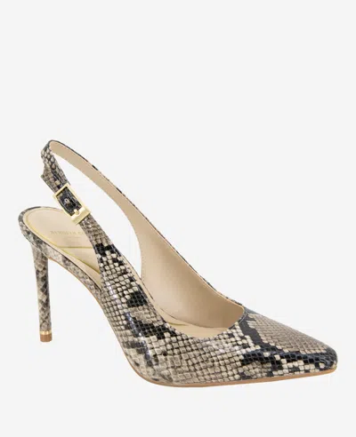 Kenneth Cole Women's Quinnly Pointed Toe Embossed High Heel Pumps In Taupe Snake