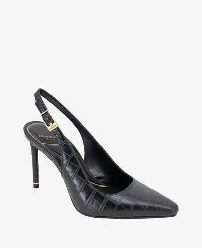 Kenneth Cole Quinnly Slingback Pump In Black Croco