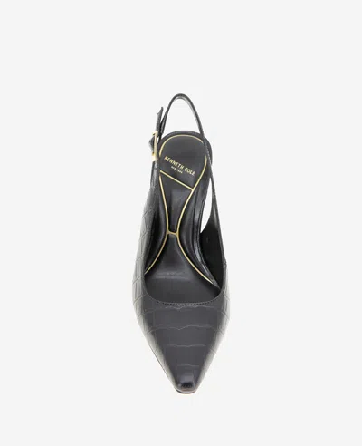 Kenneth Cole Quinnly Slingback Pump In Black Croco