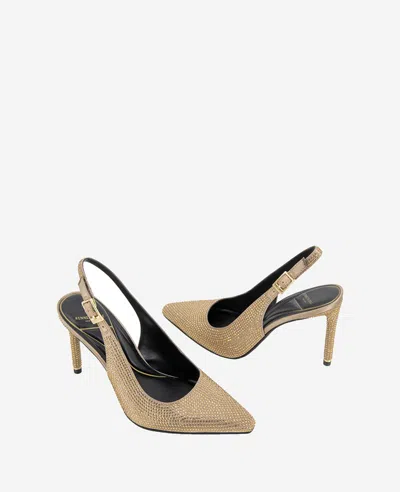 Kenneth Cole Quinnly Crystal Slingback Pointed Toe Pump In Shitake Crystal