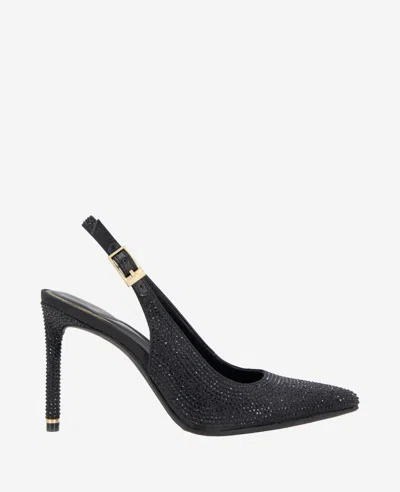 Kenneth Cole Quinnly Crystal Slingback Pointed Toe Pump In Black Crystal