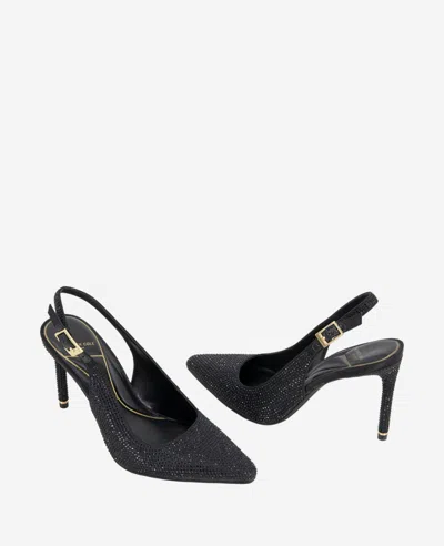 Kenneth Cole Quinnly Crystal Slingback Pointed Toe Pump In Black Crystal