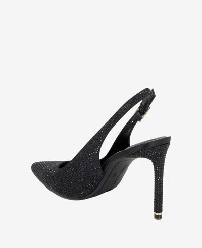 Kenneth Cole Quinnly Crystal Slingback Pointed Toe Pump In Black Crystal