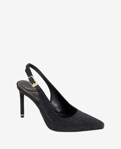 Kenneth Cole Quinnly Crystal Slingback Pointed Toe Pump In Black Crystal