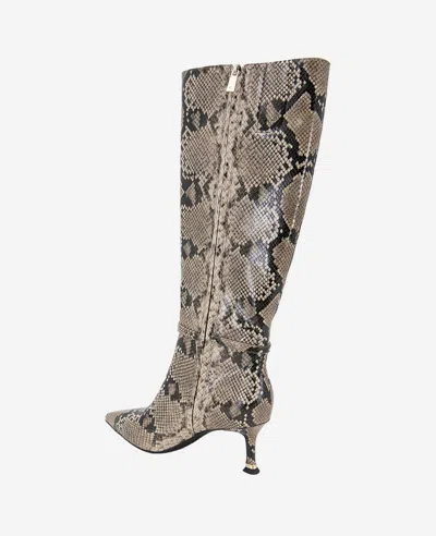 Kenneth Cole Utah Pointed Toe Knee High Boot In Taupe Snake