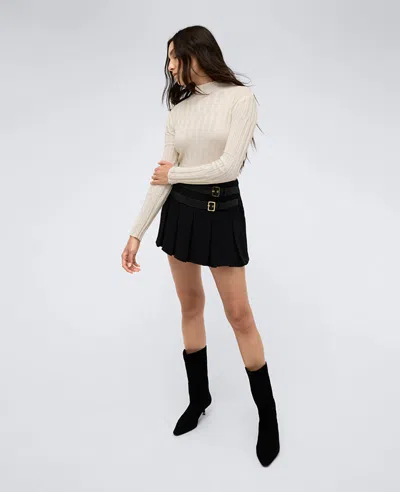 Kenneth Cole Ribbed Long Sleeve Mock Neck Sweater In Kc White