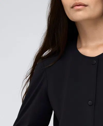 Kenneth Cole Athletic Stretch Collarless Bomber Jacket In Black