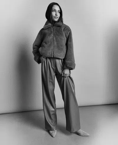Kenneth Cole Faux Fur Jacket In Wheatgrass