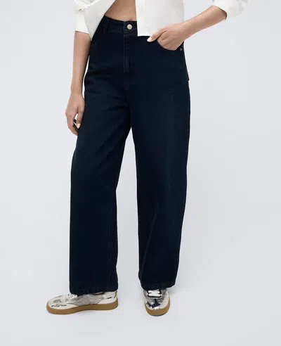 Kenneth Cole High Rise Barrel Leg Denim Jean In Midnight Rinse Wash