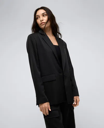 Kenneth Cole Satin Single-breasted Jacket In Black
