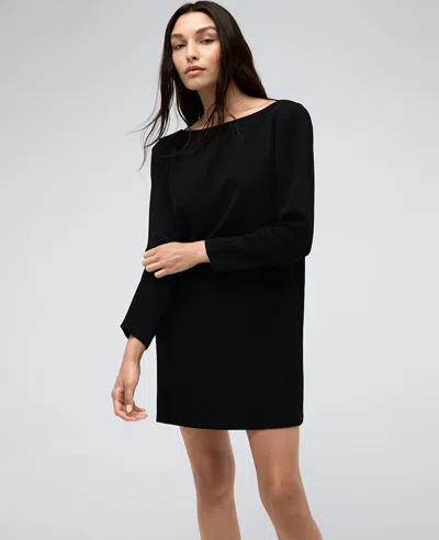 Kenneth Cole Draped Back Shift Dress In Black