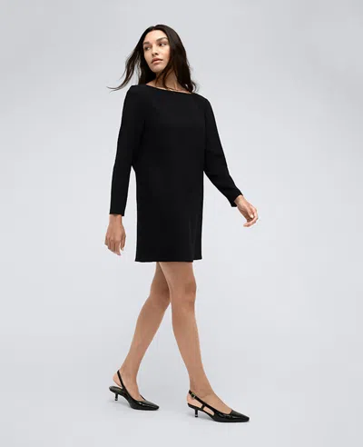 Kenneth Cole Draped Back Shift Dress In Black