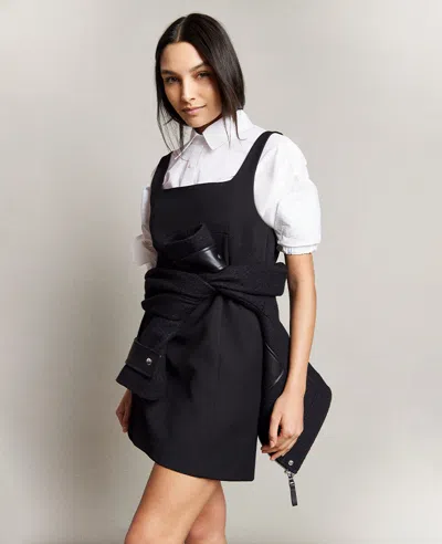 Kenneth Cole Open Back Strap Shift Dress In Black