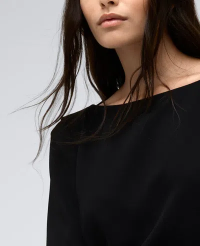 Kenneth Cole Draped Back Shift Dress In Black