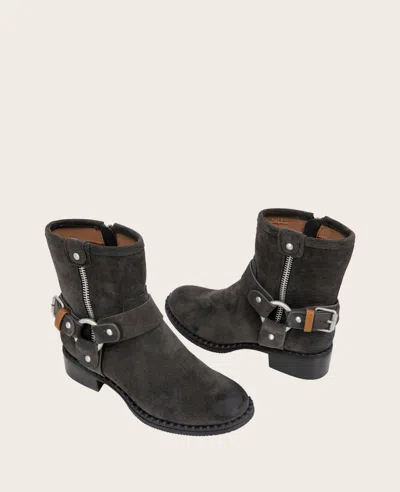 Gentle Souls - Barker Suede Moto Boot In Charcoal Suede
