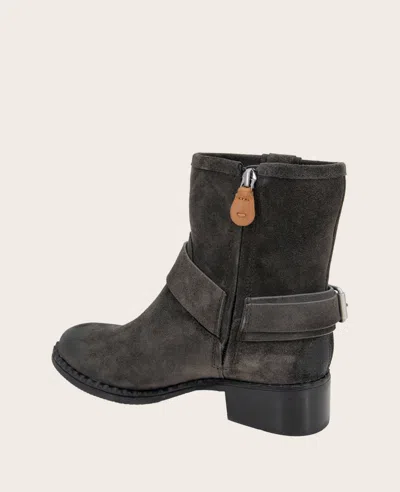 Gentle Souls - Barker Suede Moto Boot In Charcoal Suede