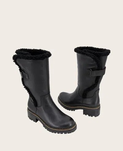 Gentle Souls - Bradford Leather Sherpa Lined Boot In Black Leather