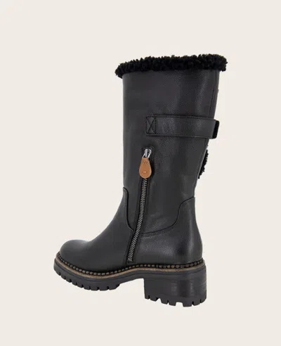 Gentle Souls - Bradford Leather Sherpa Lined Boot In Black Leather