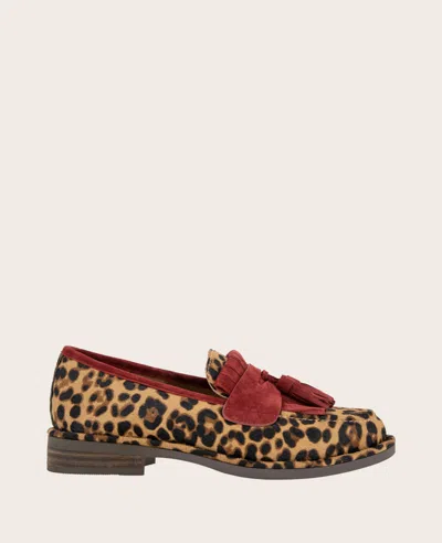 Gentle Souls Women's Cydney Tassel Loafer Flats In Leopard Haircalf