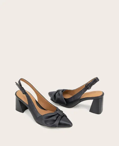 Gentle Souls Women's Diana Pointed-toe Slingback Pumps In Black Leather