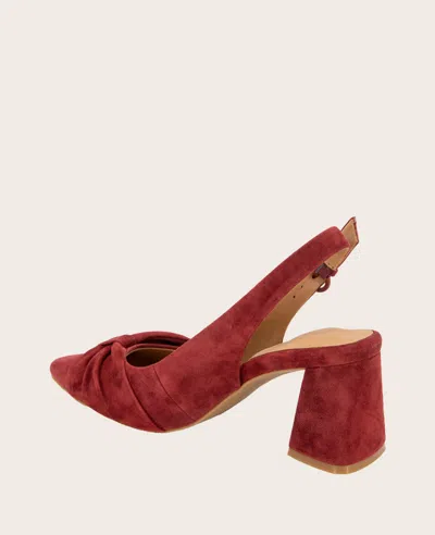 Shop Gentle Souls - Diana Suede Bow Slingback Heel In Burnt Red Suede