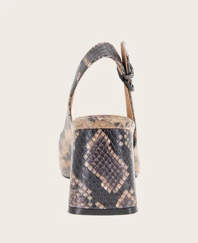 Gentle Souls - Dionne Leather Slingback Heel In Brown Snake Leather
