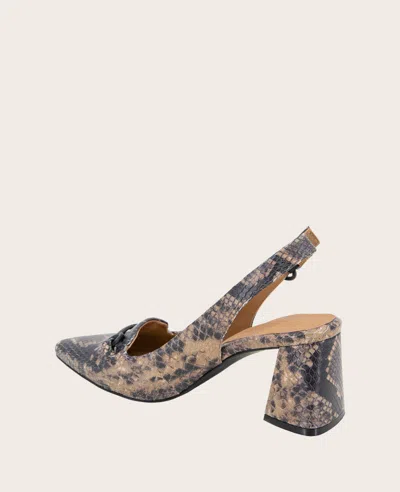 Gentle Souls - Dionne Leather Slingback Heel In Brown Snake Leather