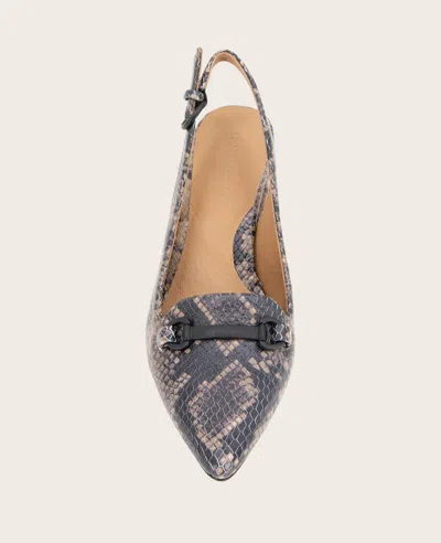 Gentle Souls - Dionne Leather Slingback Heel In Brown Snake Leather