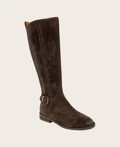 Gentle Souls Women's Elmwood Tall Riding Boots In Chocolate Suede