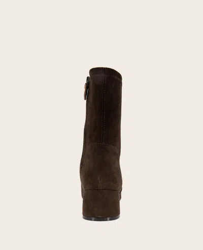 Gentle Souls Women's Emily Block Heel Bootie In Chocolate Suede