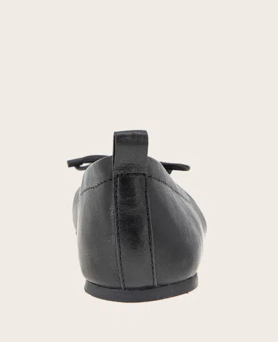 Gentle Souls - Marilyn Leather Pleated Ballet Flat In Black Leather