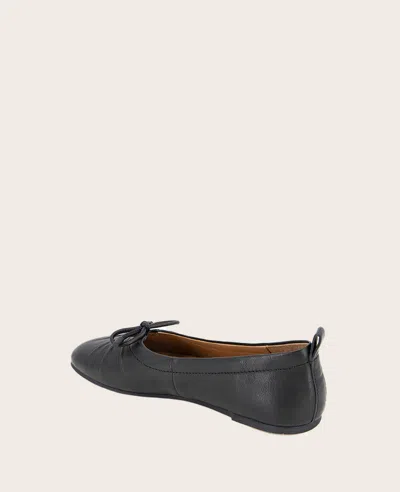 Gentle Souls - Marilyn Leather Pleated Ballet Flat In Black Leather