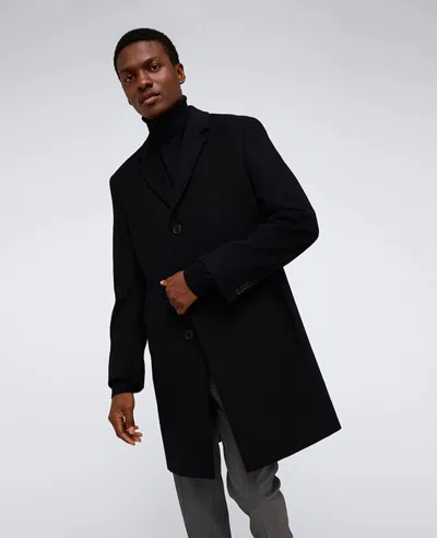 Kenneth Cole The Classic Fit Overcoat In Black